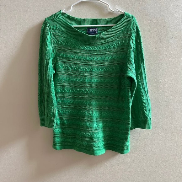 Chaps Classics Kelly Green Sweater L - Picture 1 of 6